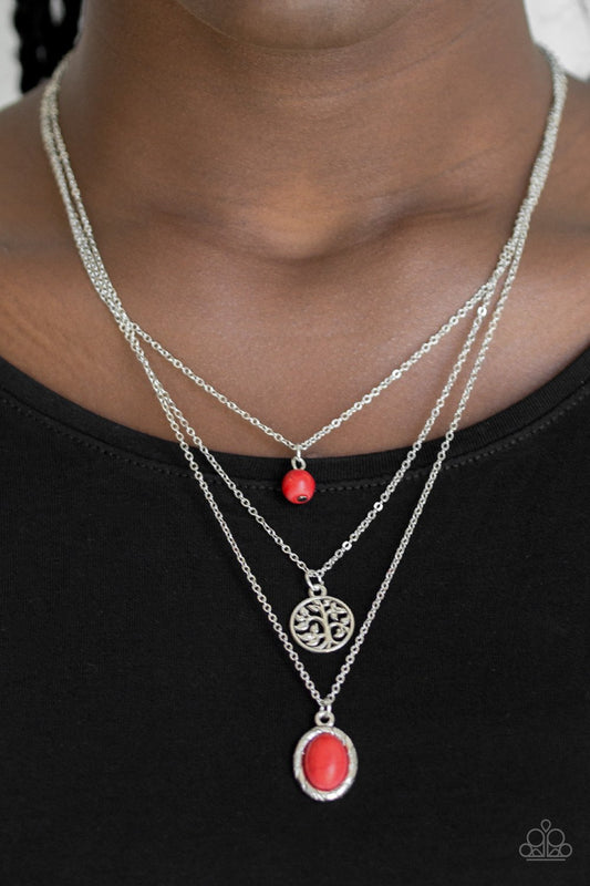 Southern Roots-red-Paparazzi necklace