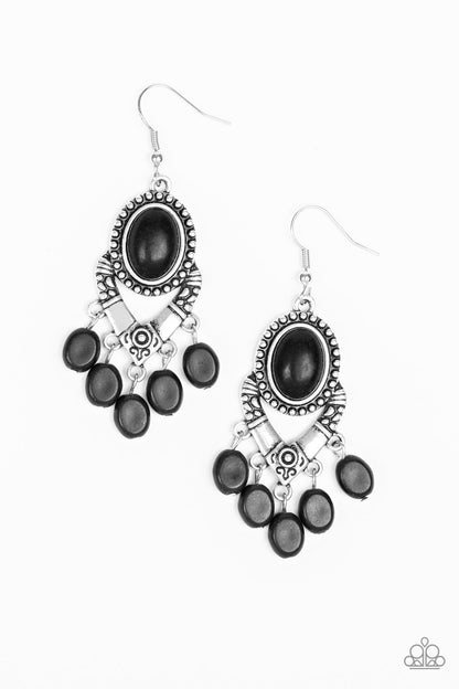 Southern Sandstone - black - Paparazzi earrings