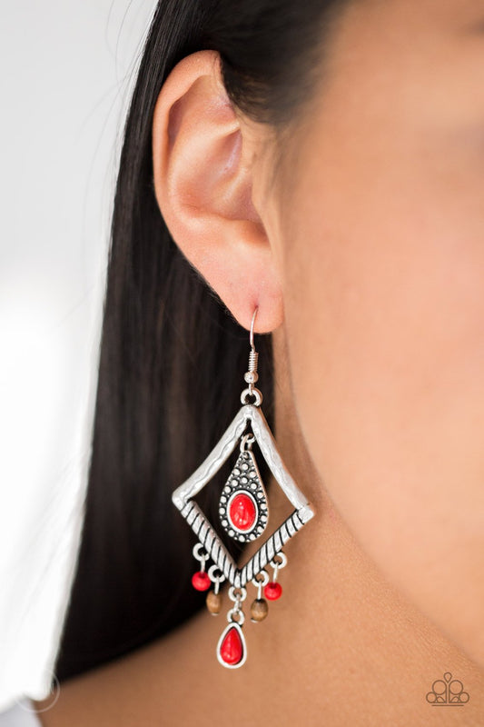 Southern Sunsets-red-Paparazzi earrings