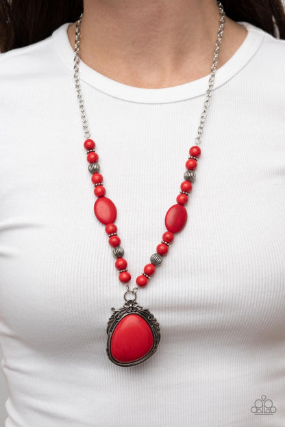 Southwest Paradise - red - Paparazzi necklace