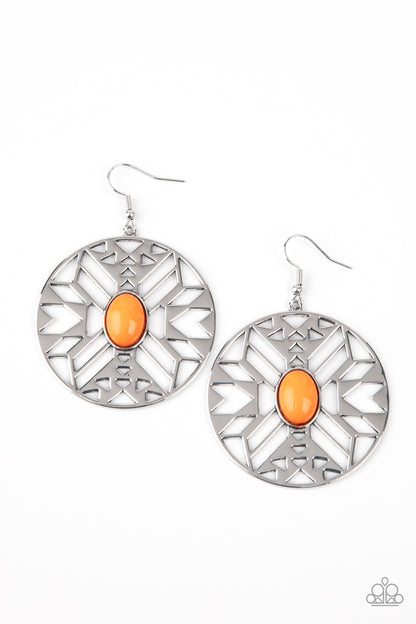 Southwest Walkabout - orange - Paparazzi earrings
