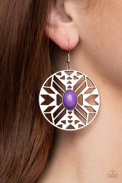 Southwest Walkabout - purple - Paparazzi earrings