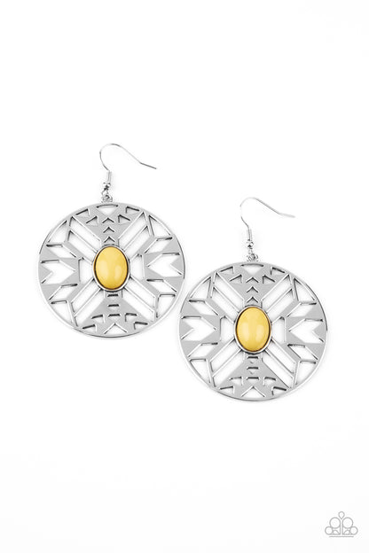 Southwest Walkabout - yellow - Paparazzi earrings