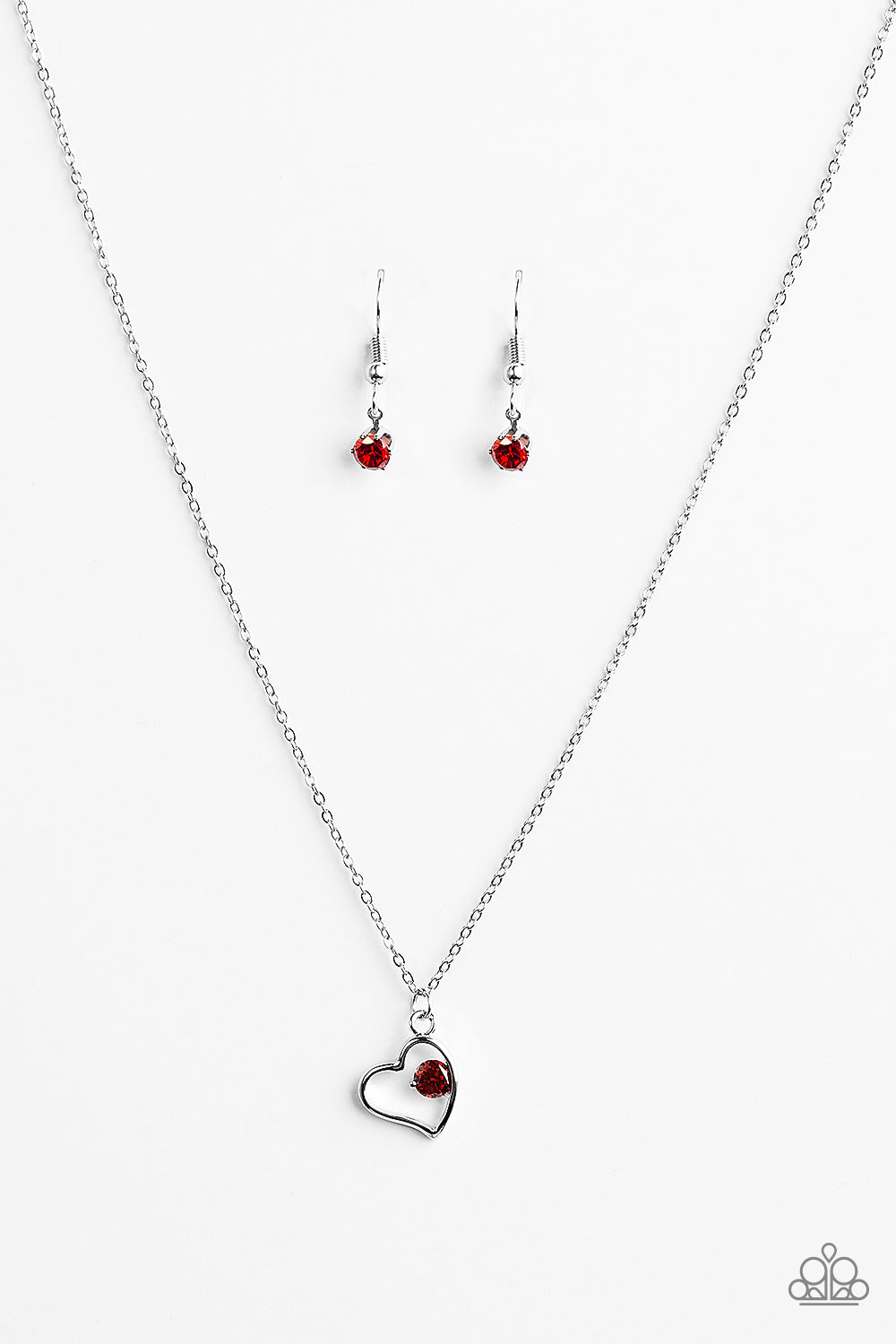 Sparkle With All Your Heart - Red - Paparazzi necklace