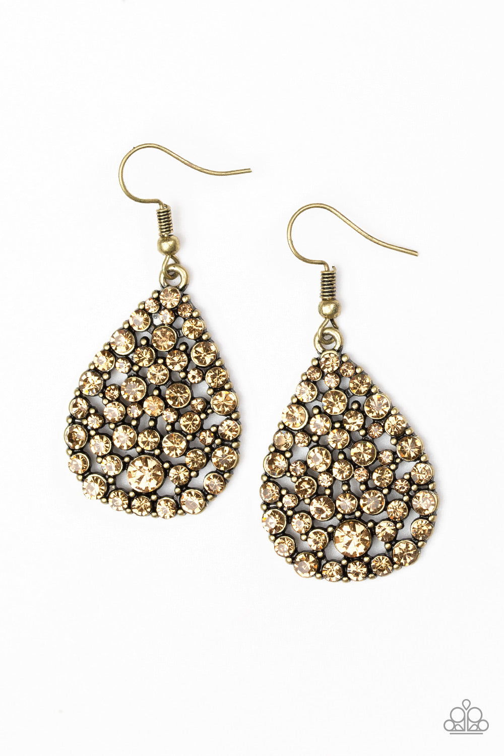 Sparkle Brighter - brass - Paparazzi earrings