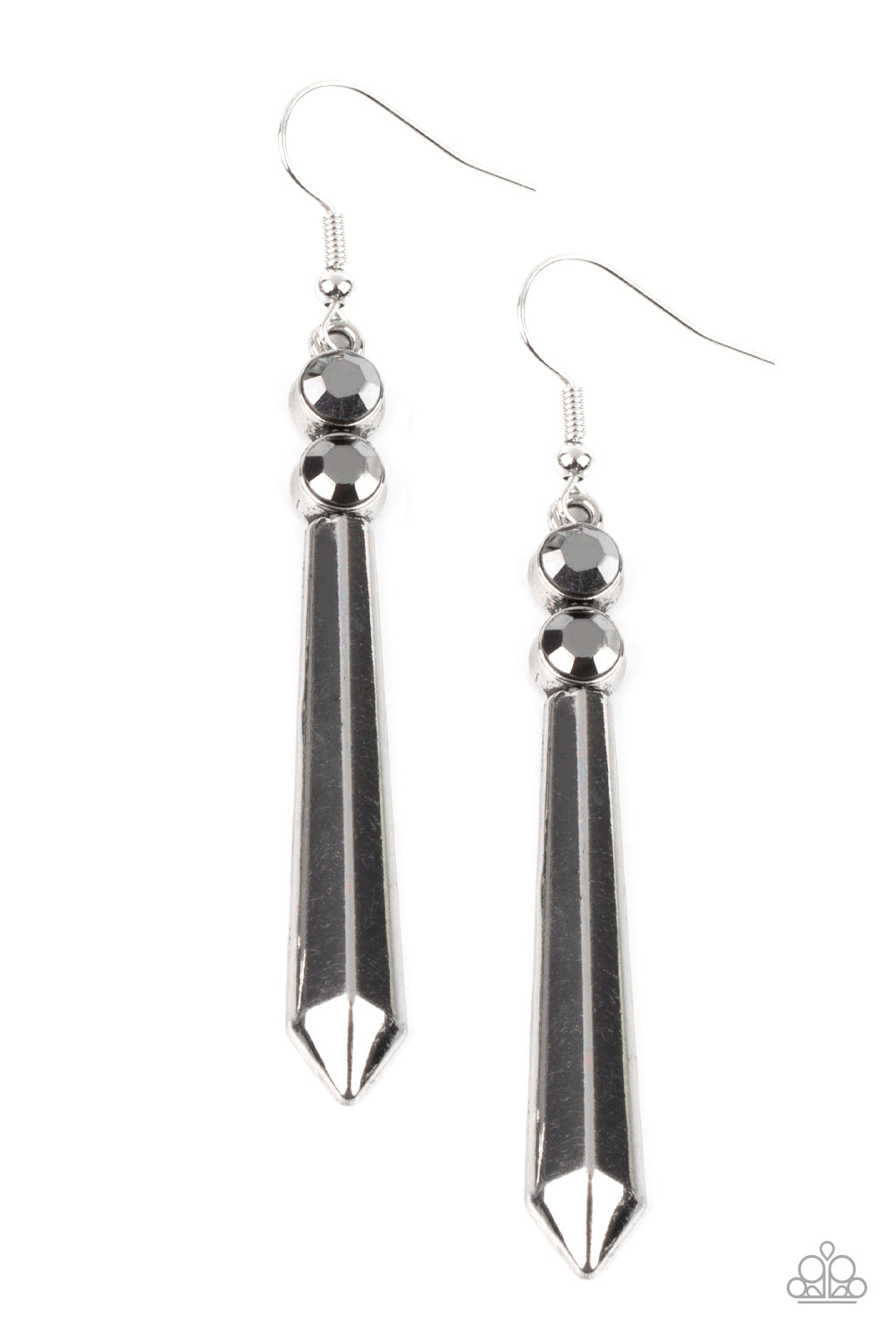 Sparkle Stream - silver - Paparazzi earrings