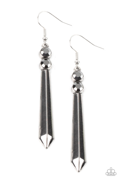 Sparkle Stream - silver - Paparazzi earrings