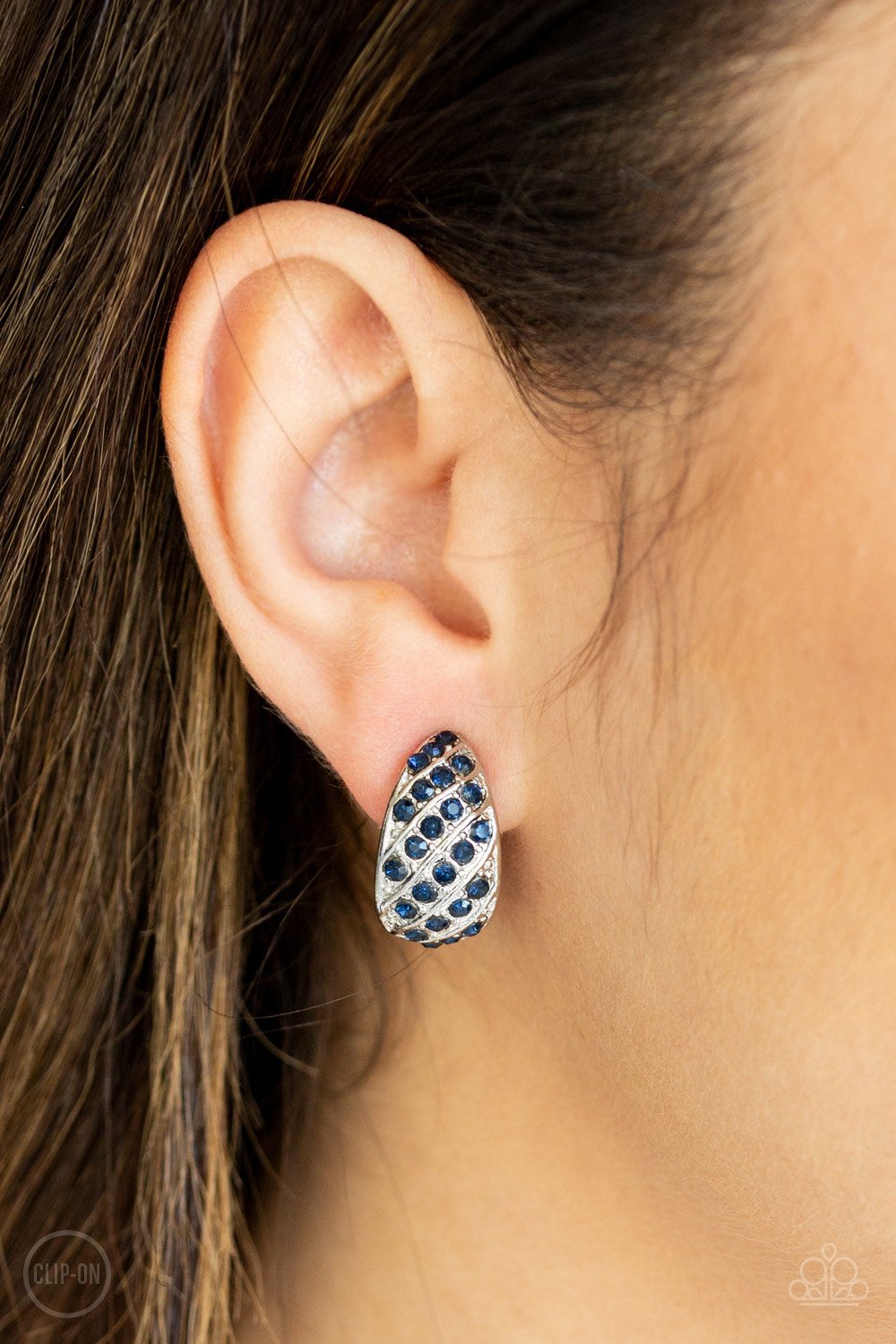 Sparkling Shells-blue-Paparazzi earrings