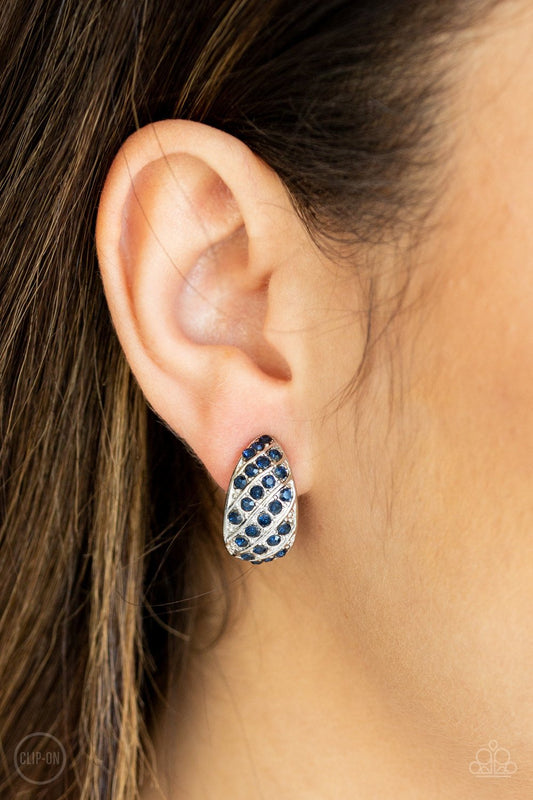 Sparkling Shells-blue-Paparazzi earrings