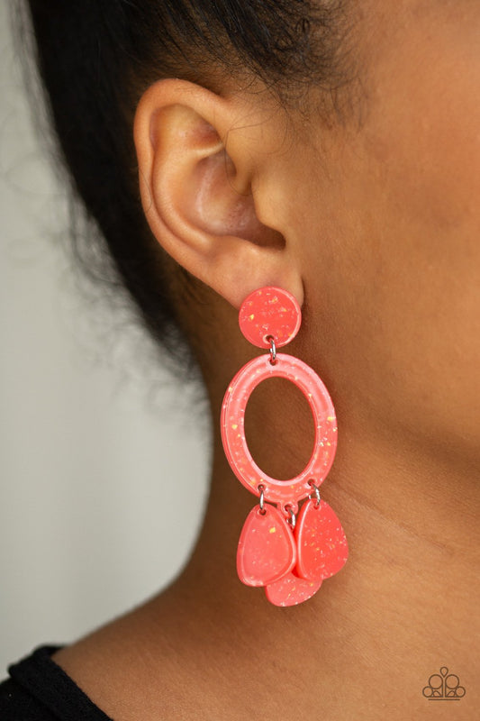 Sparkling Shores-orange-Paparazzi earrings