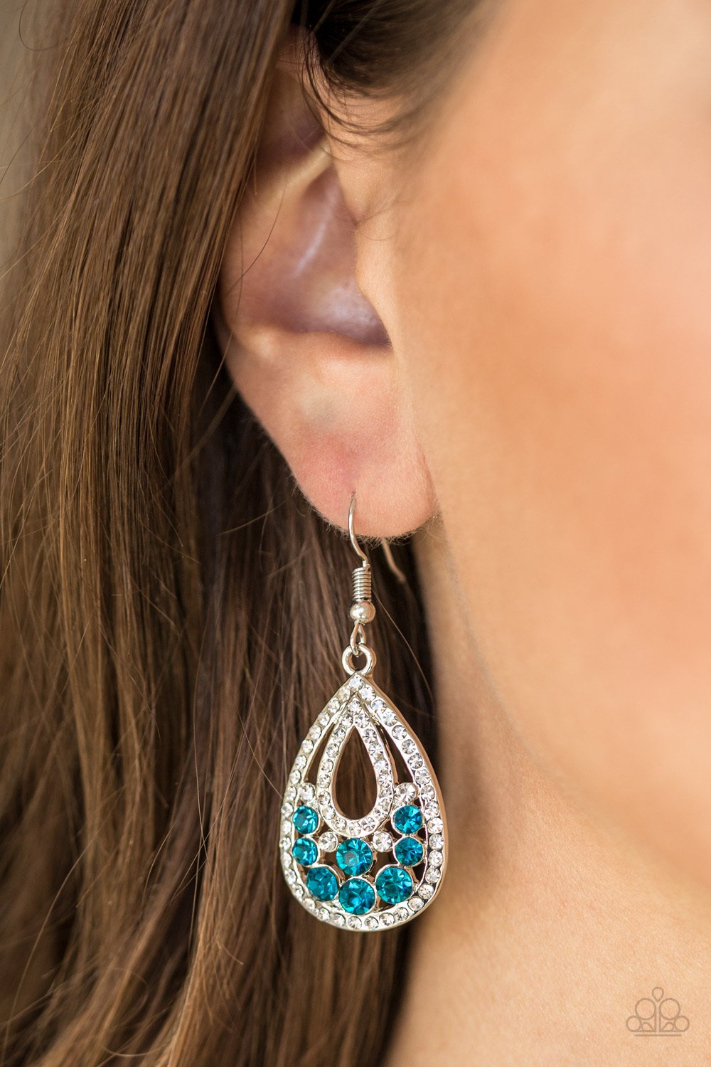 Sparkling Stardom - blue - Paparazzi earrings