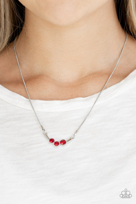Sparkling Stargazer-red-Paparazzi necklace