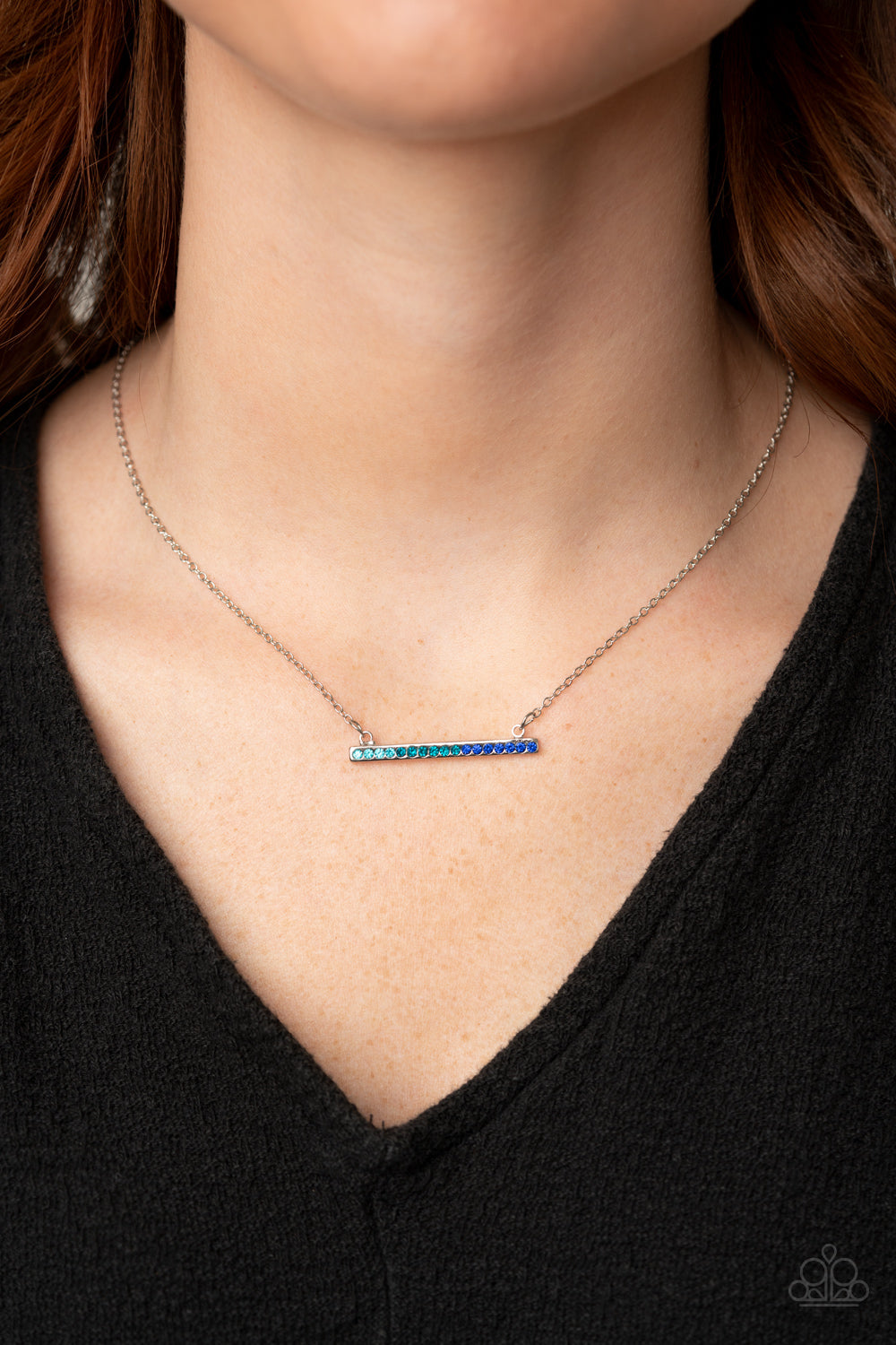 Sparkly Spectrum - blue - Paparazzi necklace