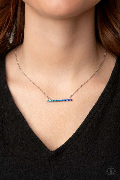 Sparkly Spectrum - blue - Paparazzi necklace
