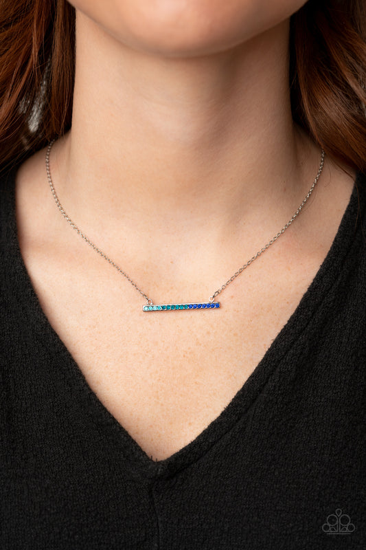 Sparkly Spectrum - blue - Paparazzi necklace