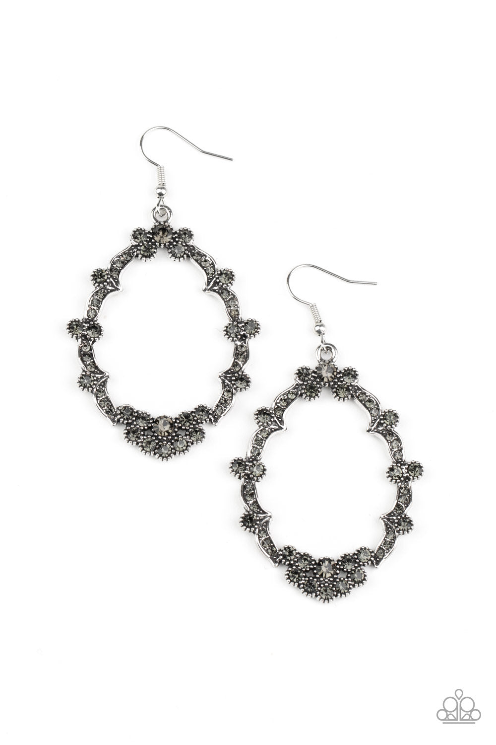 Sparkly Status - silver - Paparazzi earrings