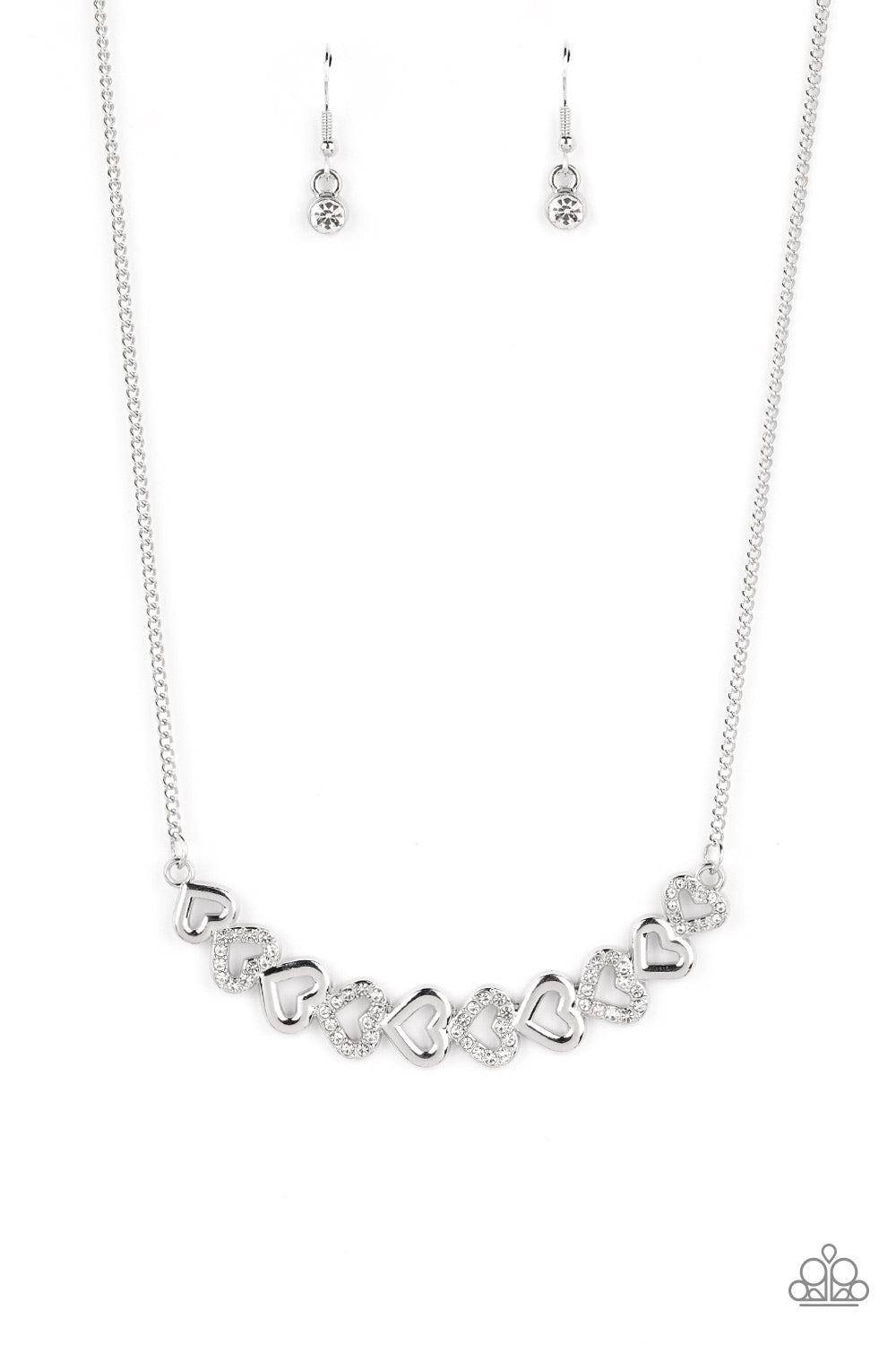 Sparkly Suitor - white - Paparazzi necklace
