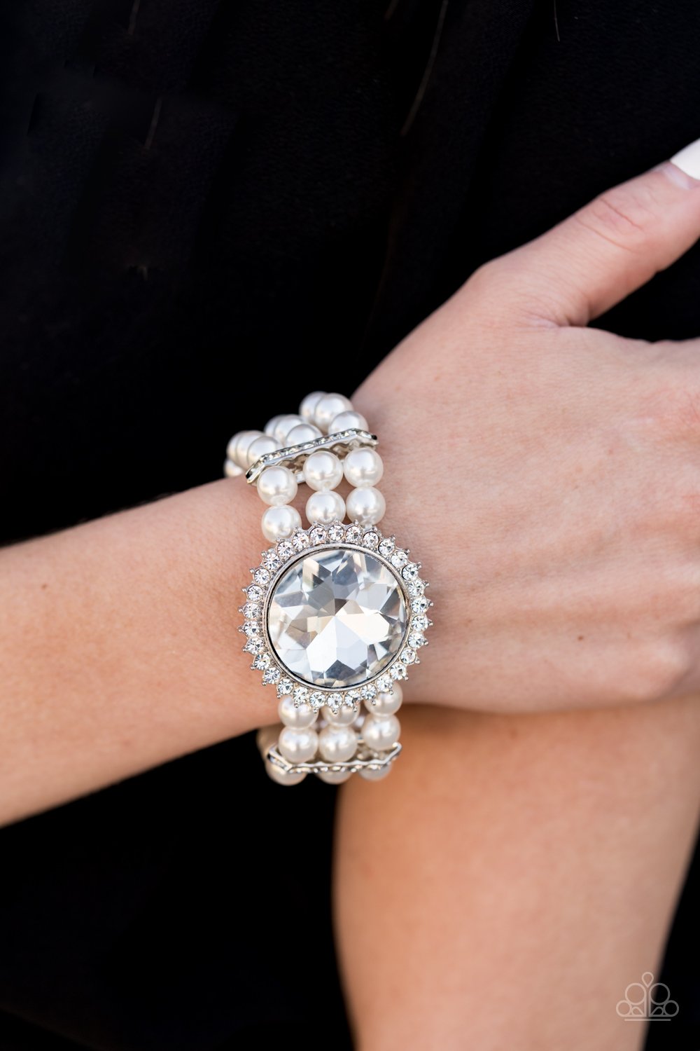 Speechless Sparkle-white-Paparazzi bracelet