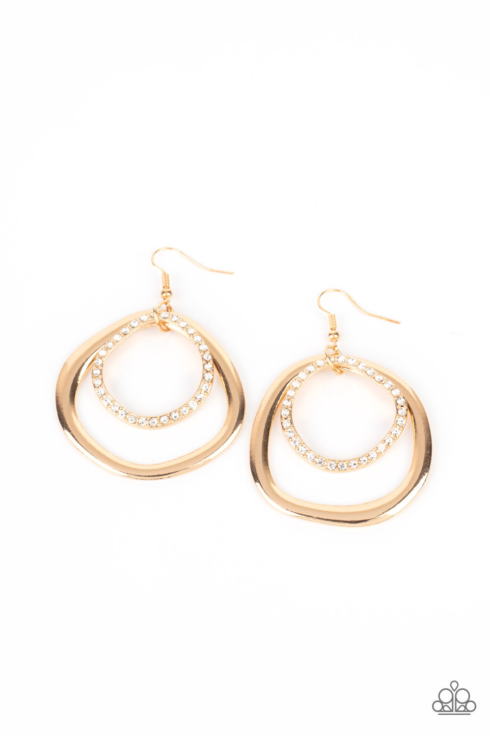 Spinning With Sass - gold - Paparazzi earrings