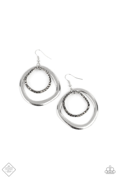 Spinning With Sass - silver - Paparazzi earrings