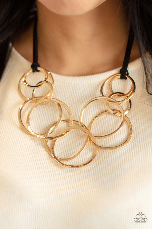 Spiraling Out of COUTURE - gold - Paparazzi necklace