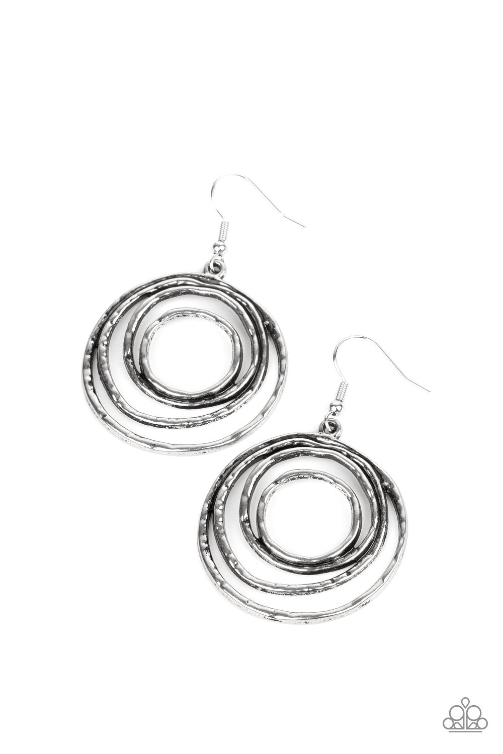 Spiraling Out of Control - silver - Paparazzi earrings