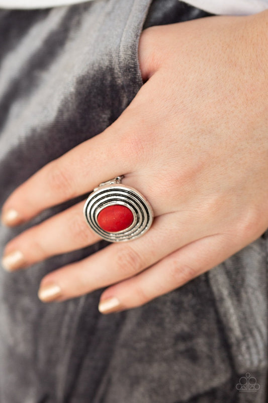 Spiraling Sands - red - Paparazzi ring