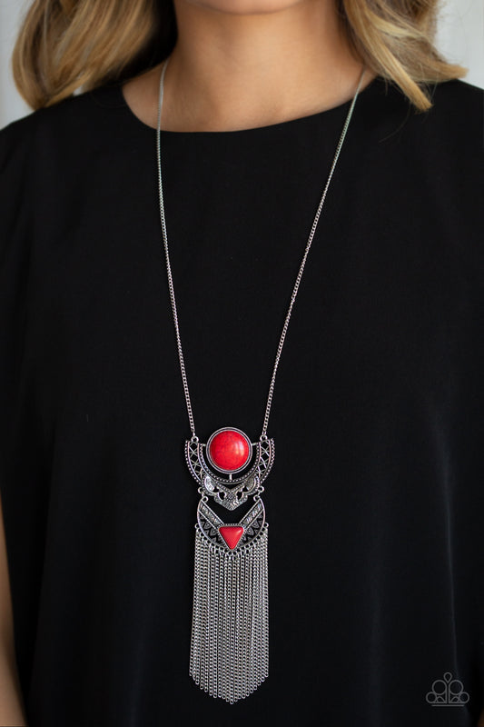 Spirit Trek-red-Paparazzi necklace