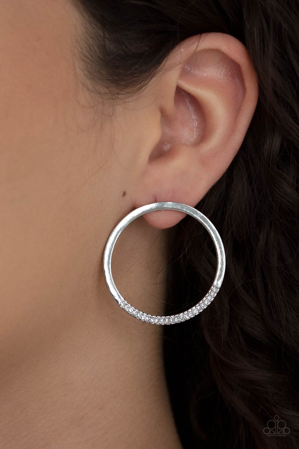Spot On Opulence - white - Paparazzi earrings