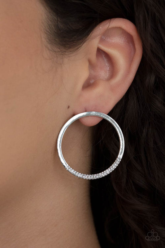 Spot On Opulence - white - Paparazzi earrings
