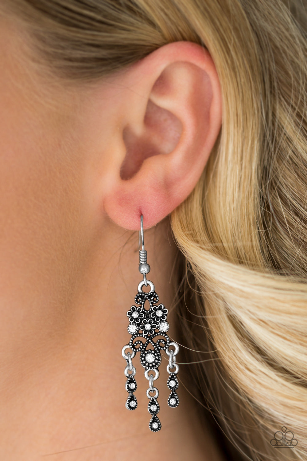 Spring Bling - white - Paparazzi earrings