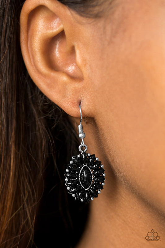 Spring Tea Parties - black - Paparazzi earrings