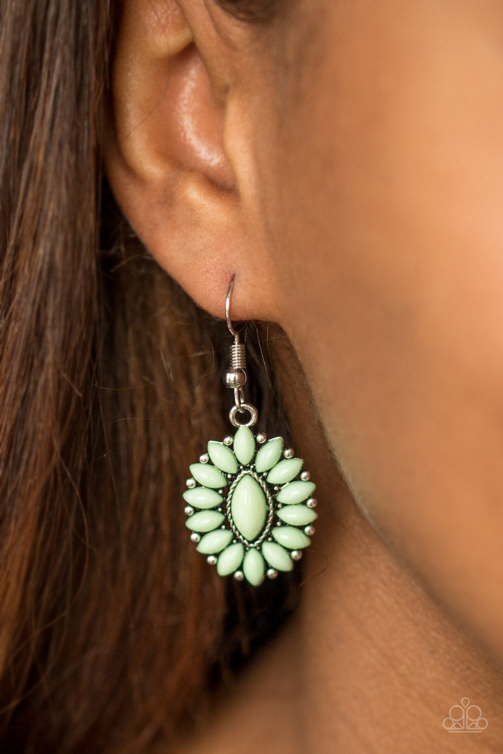 Spring Tea Parties - green - Paparazzi earrings