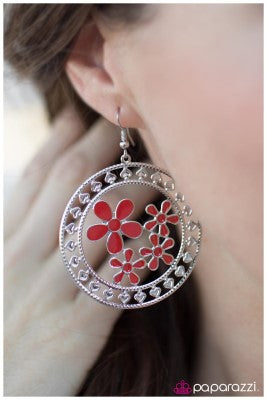 Springtime Pleasure - Red - Paparazzi earrings
