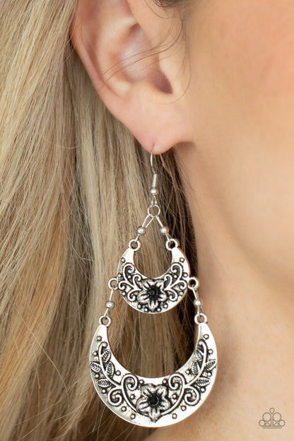 Springtime Gardens - black - Paparazzi earrings