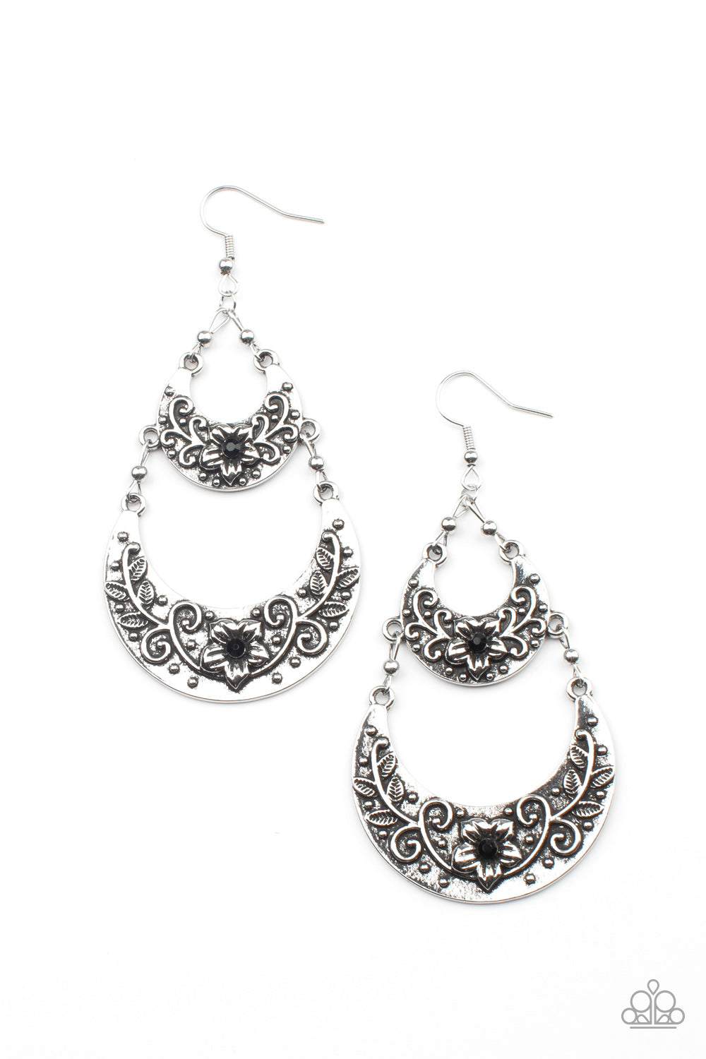 Springtime Gardens - black - Paparazzi earrings
