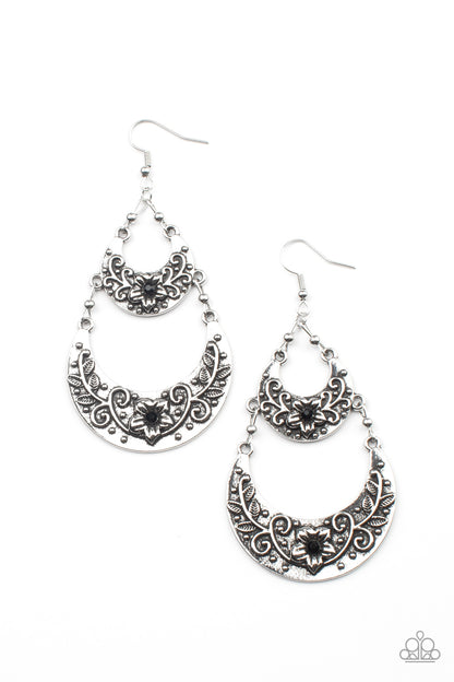 Springtime Gardens - black - Paparazzi earrings