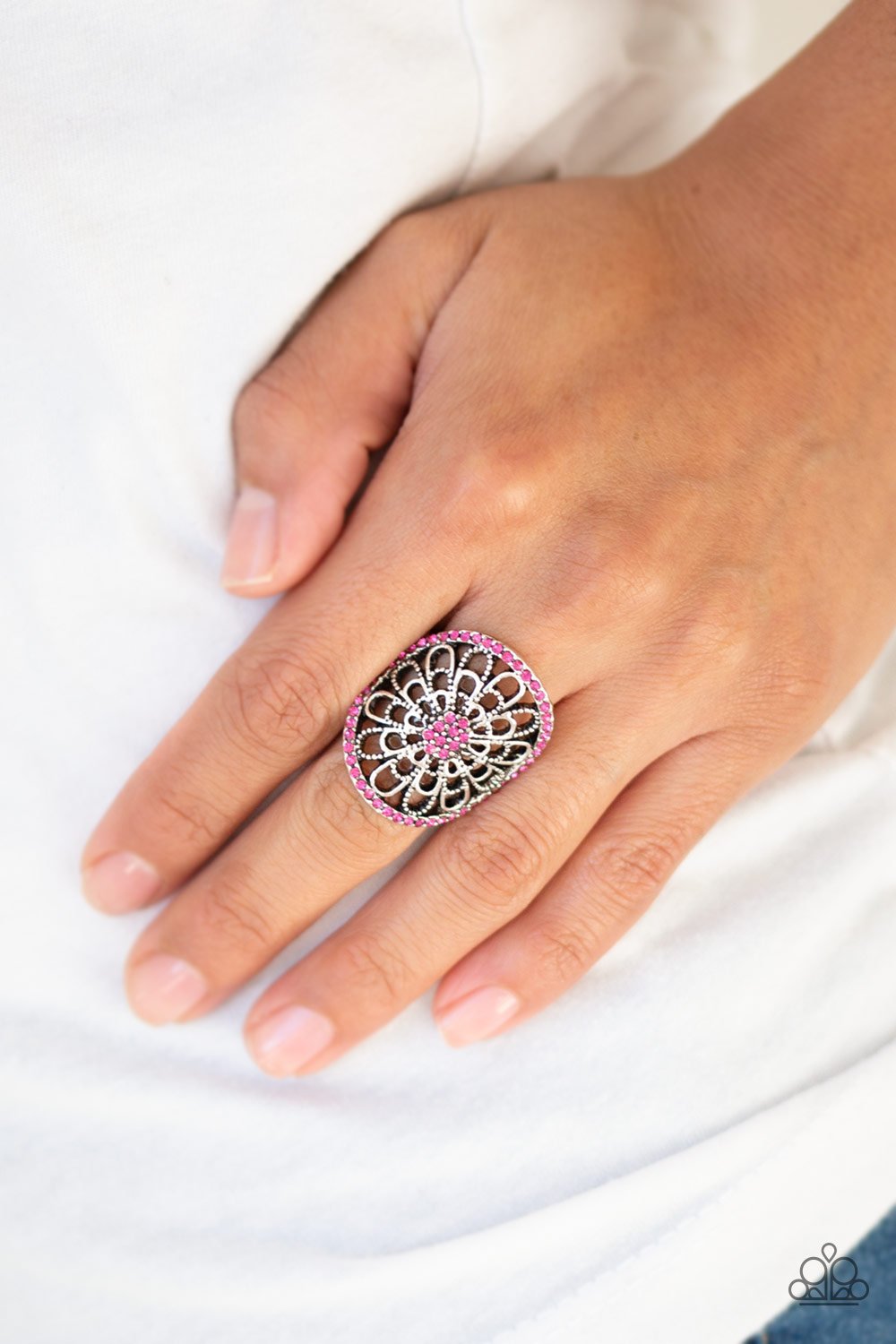 Springtime Shimmer - pink - Paparazzi ring