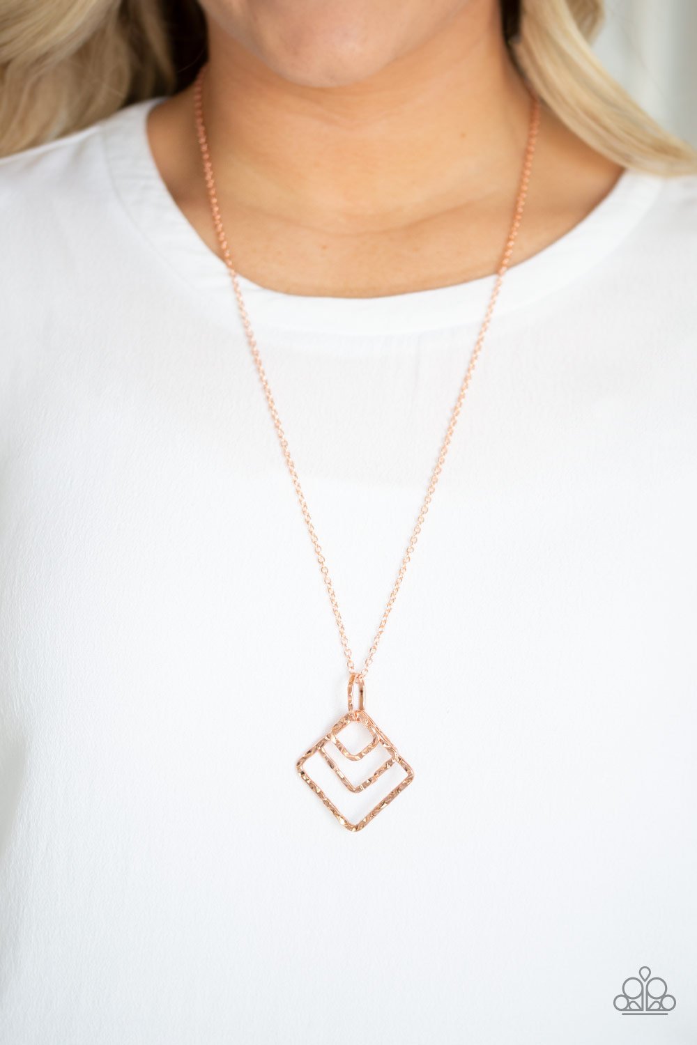Square It Up-copper-Paparazzi necklace