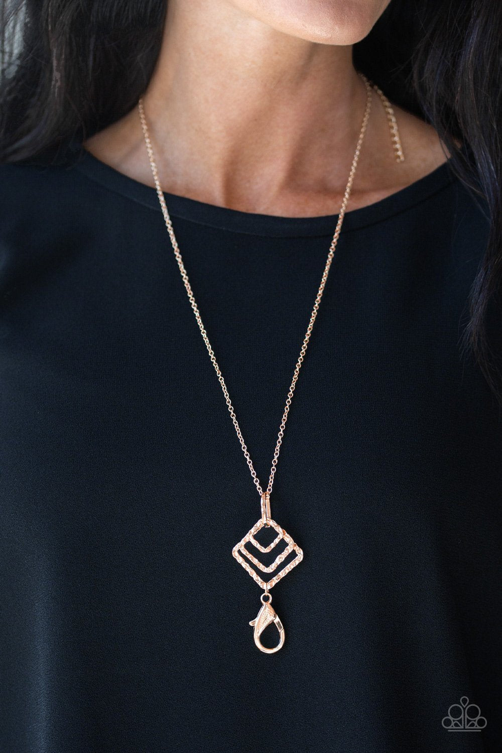 Square It Up-gold-Paparazzi necklace