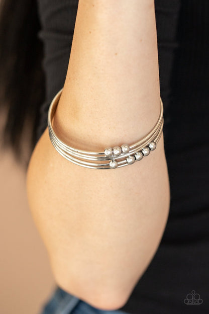 Stack Challenge-silver-Paparazzi bracelet