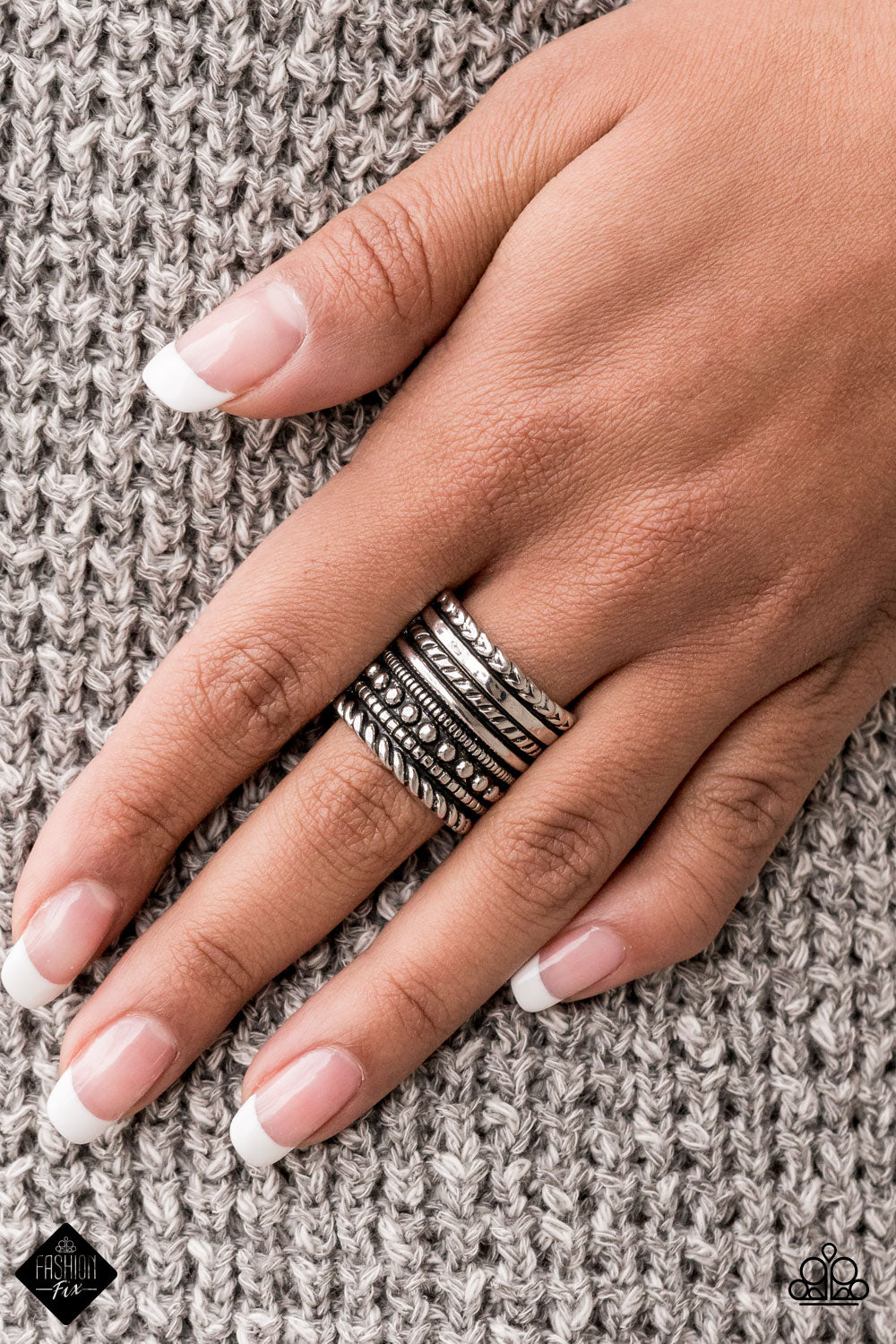 Stacked Odds - silver - Paparazzi ring