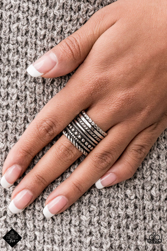 Stacked Odds - silver - Paparazzi ring