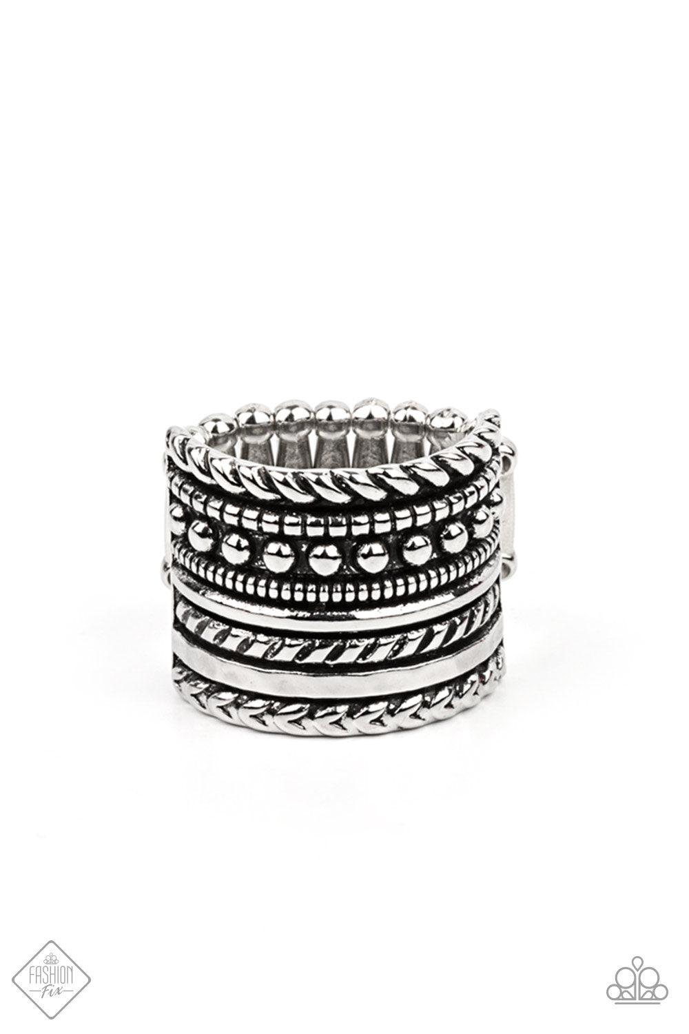 Stacked Odds - silver - Paparazzi ring