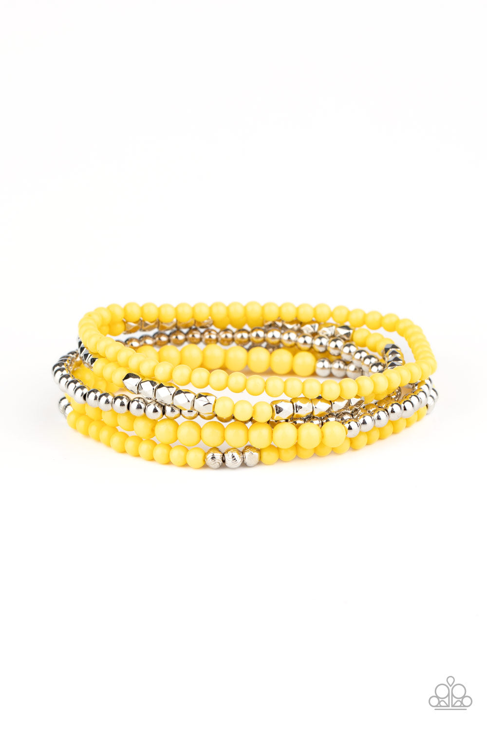 Stacked Showcase - yellow - Paparazzi bracelet
