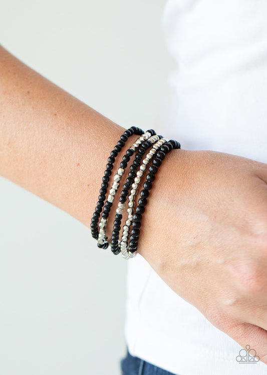 Stacked Showcase-black-Paparazzi bracelet
