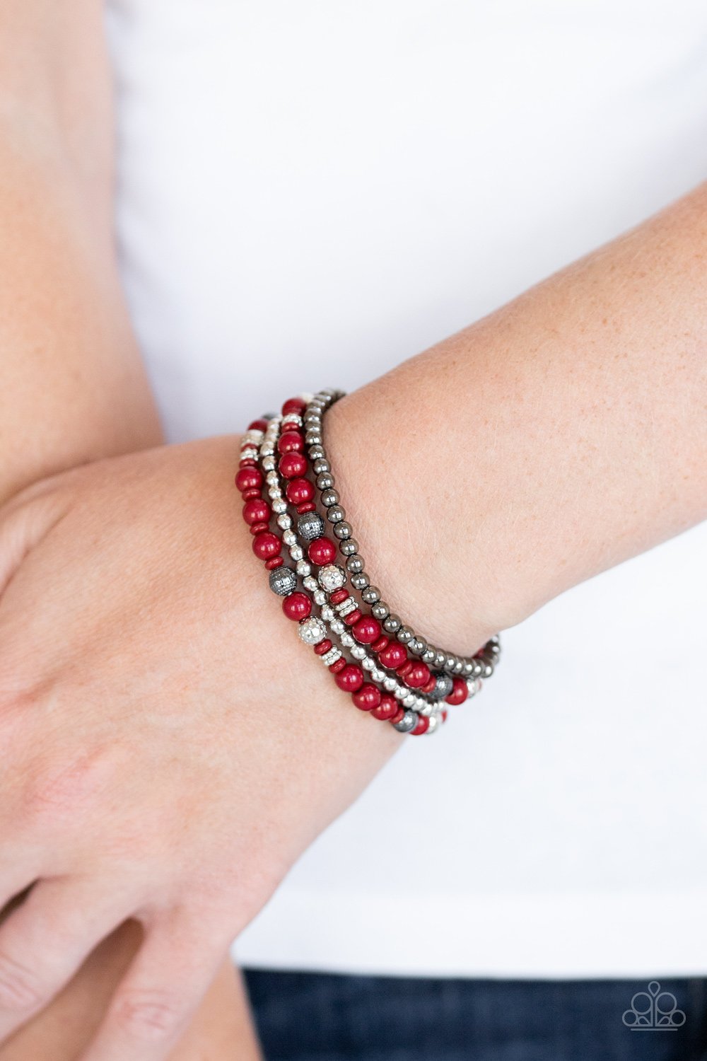 Stacked Style Maker-red-Paparazzi bracelet