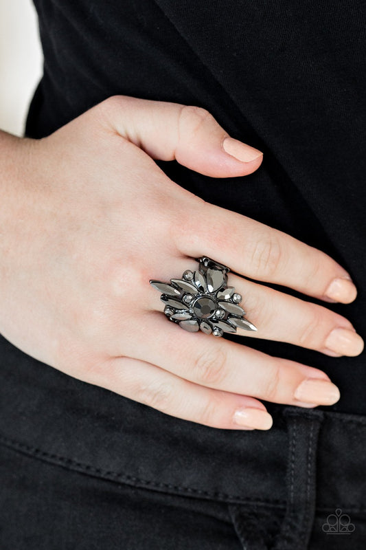 Stand Back-black-Paparazzi ring