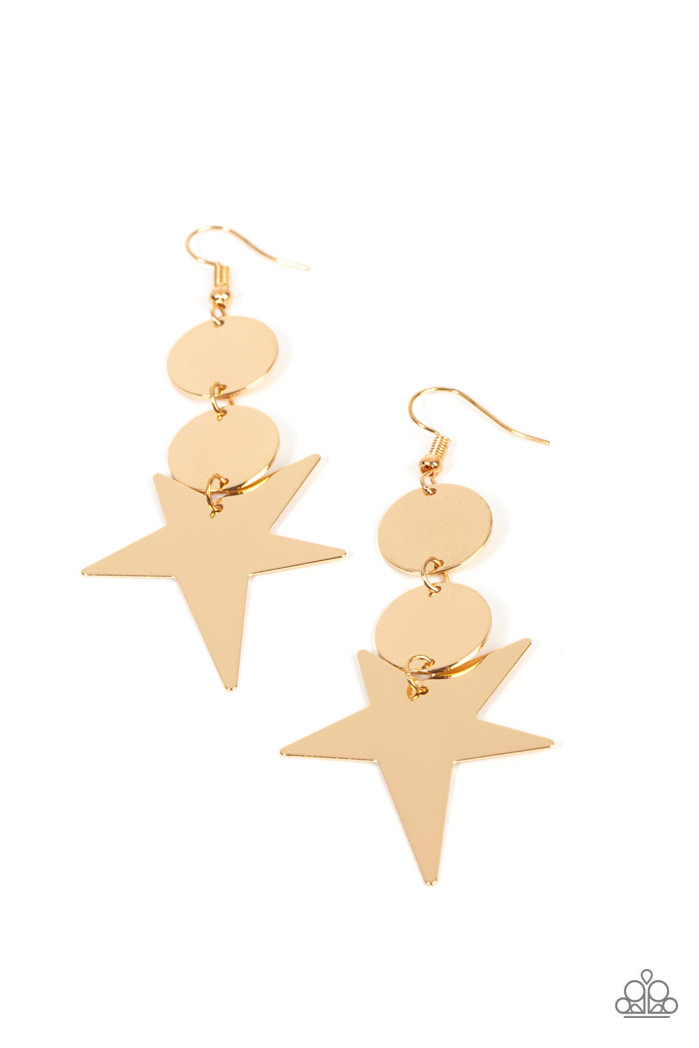 Star Bizarre - gold - Paparazzi earrings