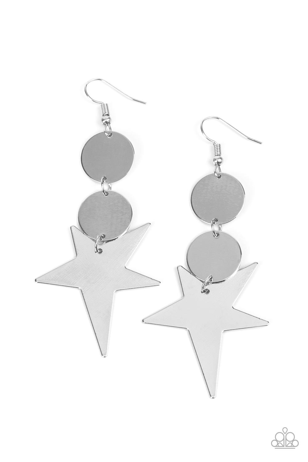 Star Bizarre - silver - Paparazzi earrings